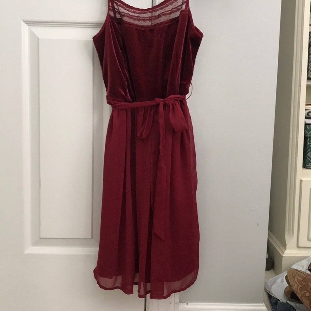 Red velvet dress